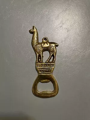 Vintage Peruvian Machu Picchu Peru Vicuna Brass Llama Bottle Opener • $12