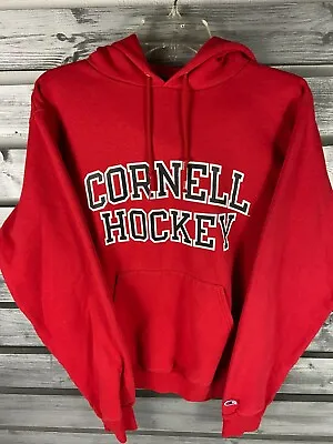 Vtg Champion Cornell University Hockey Red Hoodie Sweatshirt Mens Small • $24.99