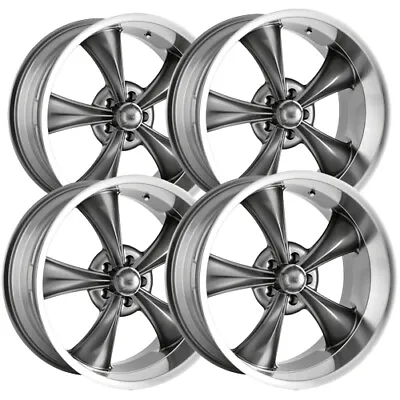 (Set Of 4) Staggered-Ridler 695 18x818x9.5 5x4.75  +0mm Gunmetal Wheels Rims • $631.96