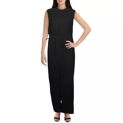 Vero Moda Womens Black Lace Trim Flare Leg Tie Front Jumpsuit L  2254 • $6.99