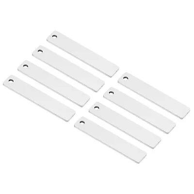 8pcs Metal Stamping Blanks Rectangle Stamping Tags Blanks Steel Tag Hole • $7.72