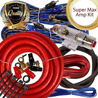 Complete 4 Channels 2000W 4 Gauge Amplifier Installation Wiring Kit Amp PK2 Red • $37.99