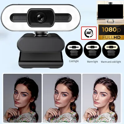 HD 1080P Webcam With Microphone Full For PC Desktop/Laptop Auto Focus Web Camera • $11.95