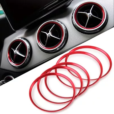 5Pc Red For Mercedes-Benz A B CLA GLA Class W176 Air Vent Outlet Ring Cover Trim • $8.29