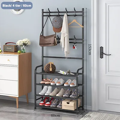$32.69 • Buy 23  Entryway Coat Rack Shoe Bench Hall Tree With Storage Bench Entrywa