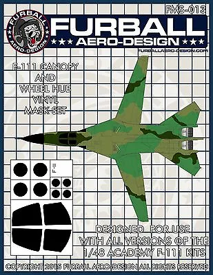 1/48 Furball F-111 Aardvark Vinyl Mask Set For The Academy Kit • $6.99