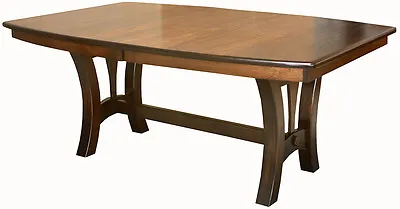 Amish Casual Trestle Dining Table Boat Top Oval Rectangle Solid Wood Furniture • $1960