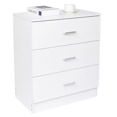 Modern 3 Drawer Chest Of Drawers Home Dressers Organizer Storage Cabinet White • $59.99