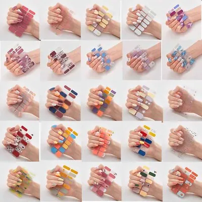 $1.86 • Buy AU 20/16/14 Strips Semi Cured Gel Nail Stickers Full Nail Required Gel Wraps