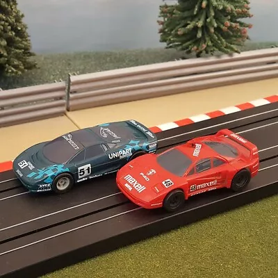 £23.99 • Buy Micro Scalextric 1:64 Pair Cars - Green Jaguar XJ220 & Ferrari F40 Maxell