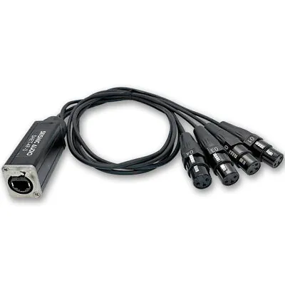 4 Channel RJ45 Ethercon To XLR Female Breakout Audio Snake Cable - 3 Feet • $49.99