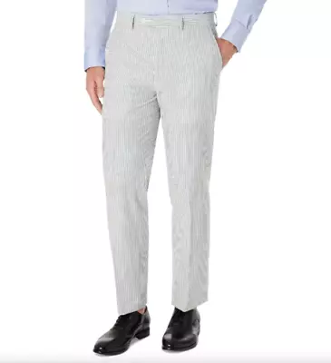 Lauren Ralph Lauren Mens Ultraflex Classic Fit Seersucker Cotton Pants Blue 40 • $25.58