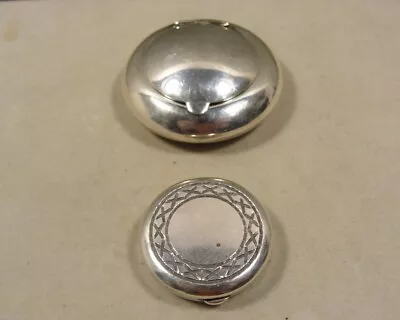 2 Two Round Pill Box Sterling 900 Silver Plata • $95