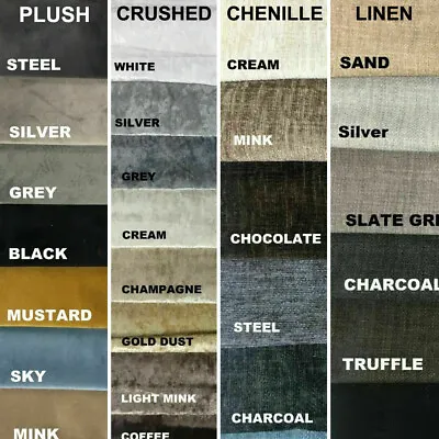 Velvet Linen Chenille Crushed Velvet Upholstery Fabric Material - SAMPLE ONLY • £1.95