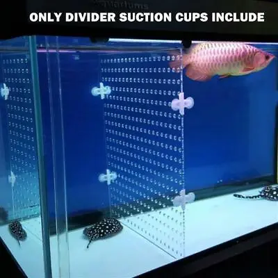 Aquarium Acrylic Divider Full Holes 4Pcs Suction Cup Betta Fish Guppies Tank • £25.93