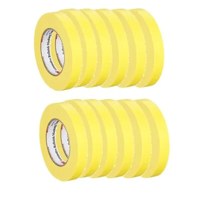 12ct 3M 388N Yellow Masking Tape 18mm X 55m  Rolls Car Paint Body Detail 06652 • $55.69