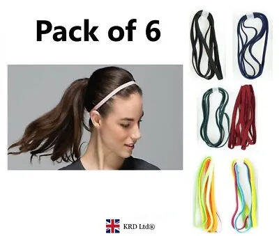 6x Elastic Head Bands Snag Free Hairbands Ladies Girls School Sports Gym Hair UK • £3.12