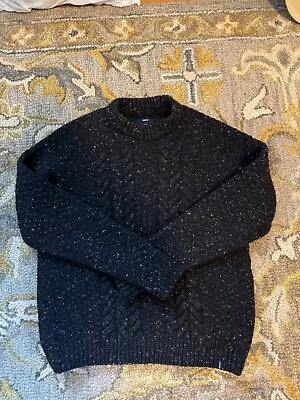 Finisterre Westray Wool Fishermans Sweater Charcoal Grey/ Black - Men's Medium • $139.99