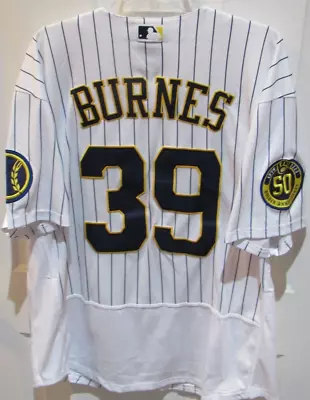 Milwaukee Brewers MLB Jersey CORBIN BURNES Majestic Men's 52 50th Anniv. Patch • $119.99