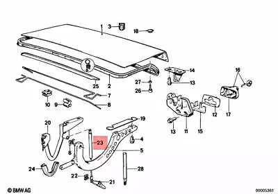 Genuine BMW M3 E30 318i 320i 325i Cabrio Gas Pressurized Spring 51248103118 • $60.46