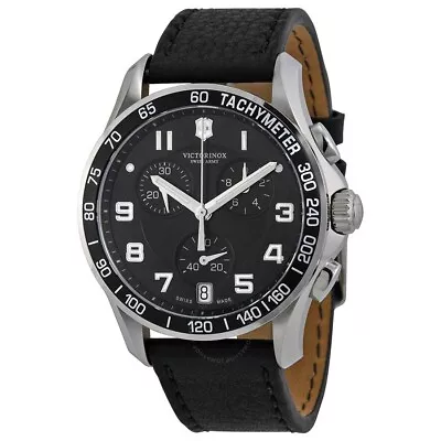 Victorinox Swiss Army Chrono Classic Chronograph Quartz Watch 241493 - Black • $370