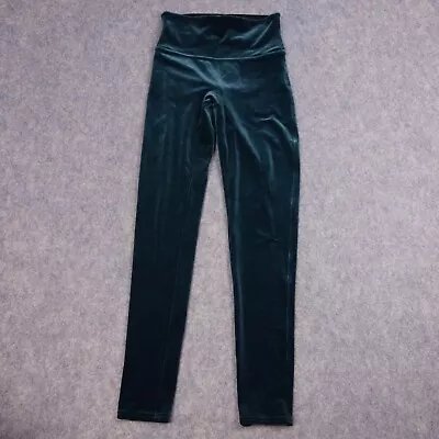 Spanx Ready To Wow Velvet Leggings Women's Medium High Rise Slimming Teal Green • $21.99