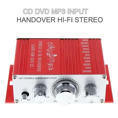 2CH HiFi Digital Power Amplifier Mini Stereo Audio Amp Car Home CD DVD MP3 Input • £10.79