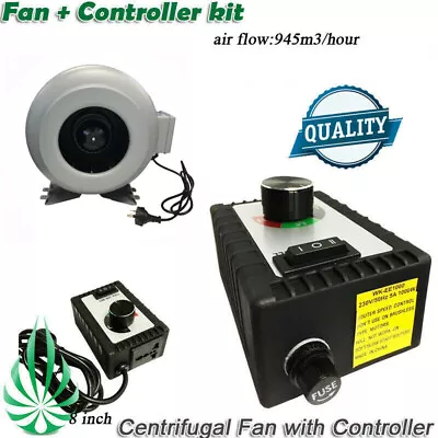 8  Inline Centrifugal Exhaust Duct Fan With High Quality Fan Speed Controller • $185