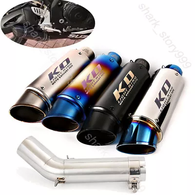 For Suzuki GSXR 600 750 2006 2007 Mid Exhaust Link Pipe Slip On 51mm Muffler Tip • $115.37