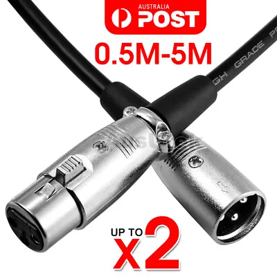 0.5M-5M Balanced Microphone Cable XLR Patch Lead Male To Female Extension Mic AU • $7.95