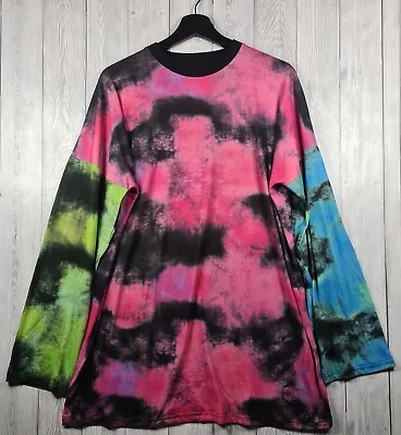 The Ragged Priest Long Sleeve Oversized T-Shirt Dress Mixed Tie Dye Size Small • £19.99