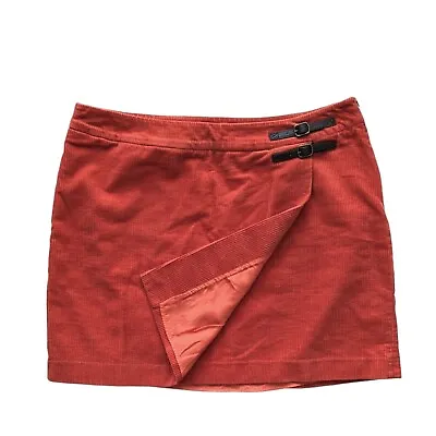 NWOT Boden Ivory Orange Jumbo Corduroy Cord Buckle Skirt Kilt Punk UK 20R US 16R • $23.04