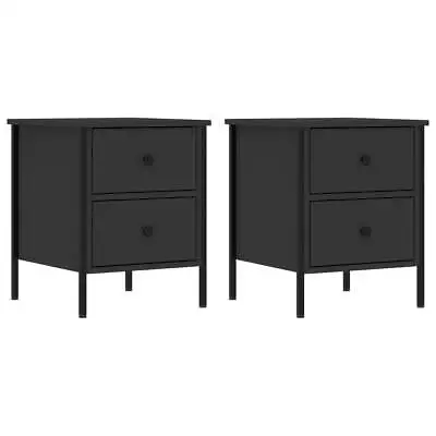 2pcs Bedside Tables Set Wooden Drawers Storage Side Cabinet Bedroom Nightstand • $104.87