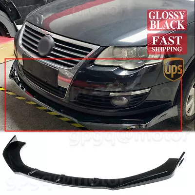 $49.99 • Buy Glossy Black For VW Passat B6 Sedan 2006-2011 Front Bumper Lip Spoiler Splitters