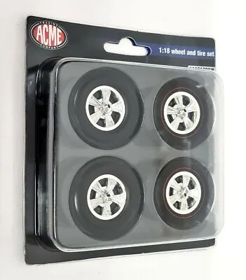 Acme 1/18 - Pontiac GTO Royal Wheel & Tyre Set Chrome Muscle Diorama Model Cars • £33.99