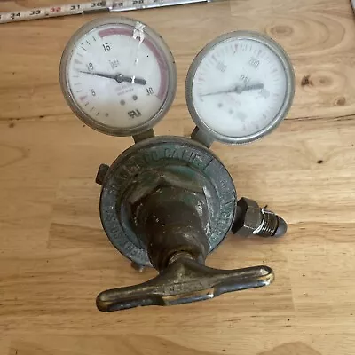 Vtg Victor Equipment Co. San Francisco Calif. VN-60 Brass Gas Gauge Regulator • $59.99