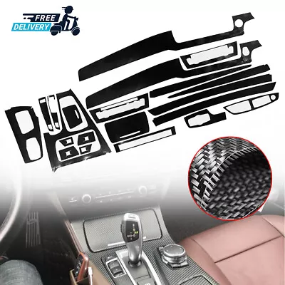 5D Carbon Fiber Pattern Interior Trim Sticker For BMW 5 Series F10 F18 2011-2017 • $22.10