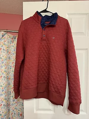 Crown & Ivy Pullover Mens Adult Large - Red & Blue 1/4 Zip Long Sleeve Sweater • $13