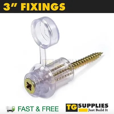 3  Corrugated PVC Clear Fixing Screws With A Spacer For Roofing Sheets • £6.99