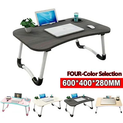 $21.49 • Buy Laptop Stand Table Foldable Desk Computer Study Bed Adjustable Portable Cup Slot
