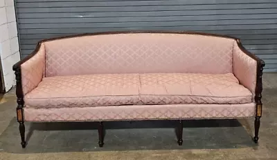 Hickory Chair James River Mahogany Sheraton Style Sofa Federal Style Silk Fabric • $1399