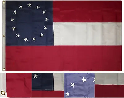 3x5 Embroidered Sewn FIRST 1st National Stars AND Bars 13 100% Cotton Flag 3'x5' • $48.88