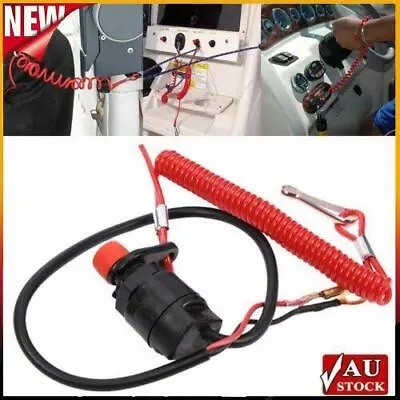 Boat Outboard Engine Motor Kill Stop Switch With Safety Lanyard Clip For Yamaha • $13.71