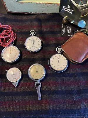 Vintage Stopwatch Opisometer Pedometer Lot Heuer Minerva Chateau - Swiss Made • $225