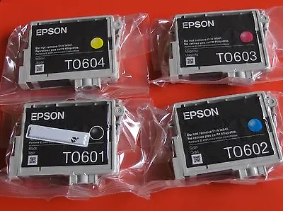 Genuine Set 4 Epson #60 T0601-t0604 Ink Stylus C68/c88 Cx3800/cx7800 Sealed • $41.89