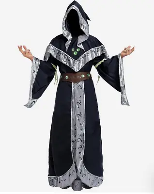 Mystical Dark Sorcerer Medieval Warlock W/ Glow Arm Costume -Halloween Coseplay • $26