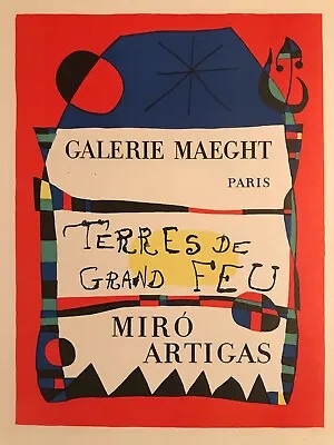 1959 Joan Miro Poster  Galerie Maeght Original Lithograph Mourlot  • $59