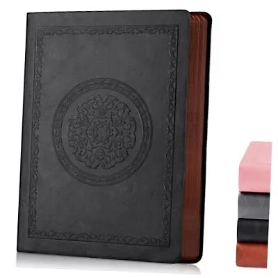 Leather Vintage Journal Notebook300 Pages Softcover Leather Lined Black • $17.41