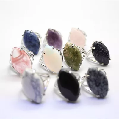 1PC Chakra Open Adjustable Crystal Quartz Stone Finger Ring Healing Reiki Gift • £3.11