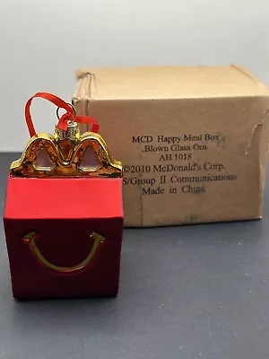 2010 MCDONALD'S HAPPY MEAL Blown Glass Christmas Ornament KIDS MEAL W Box • $29